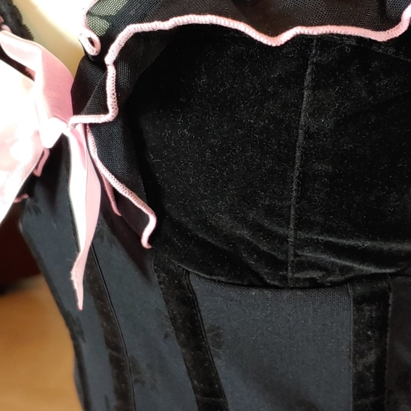 Coquette XL Black With Pink Bows Bustier Corset - Picture 5 of 15